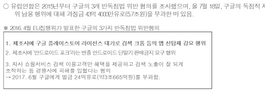 선탑재 앱에 대한 유럽 정부의 대응. 박선숙 의원실 제공
